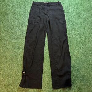 Versace Authentic Women’s Black Wide Leg Track Pants Cotton Flowy Size 38 US XS